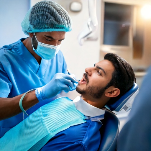 Firefly dental clinic patient being helped by a surgeon 87943