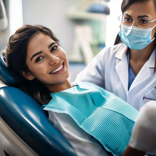 Firefly smile designing dental clinic image with dentist and patient in the process of treatment 934